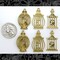 Bronze Finish Birds in Birdcages Pendant/Charms Three Sets of Two Different Pendant/Charms - ZB-SP14Set